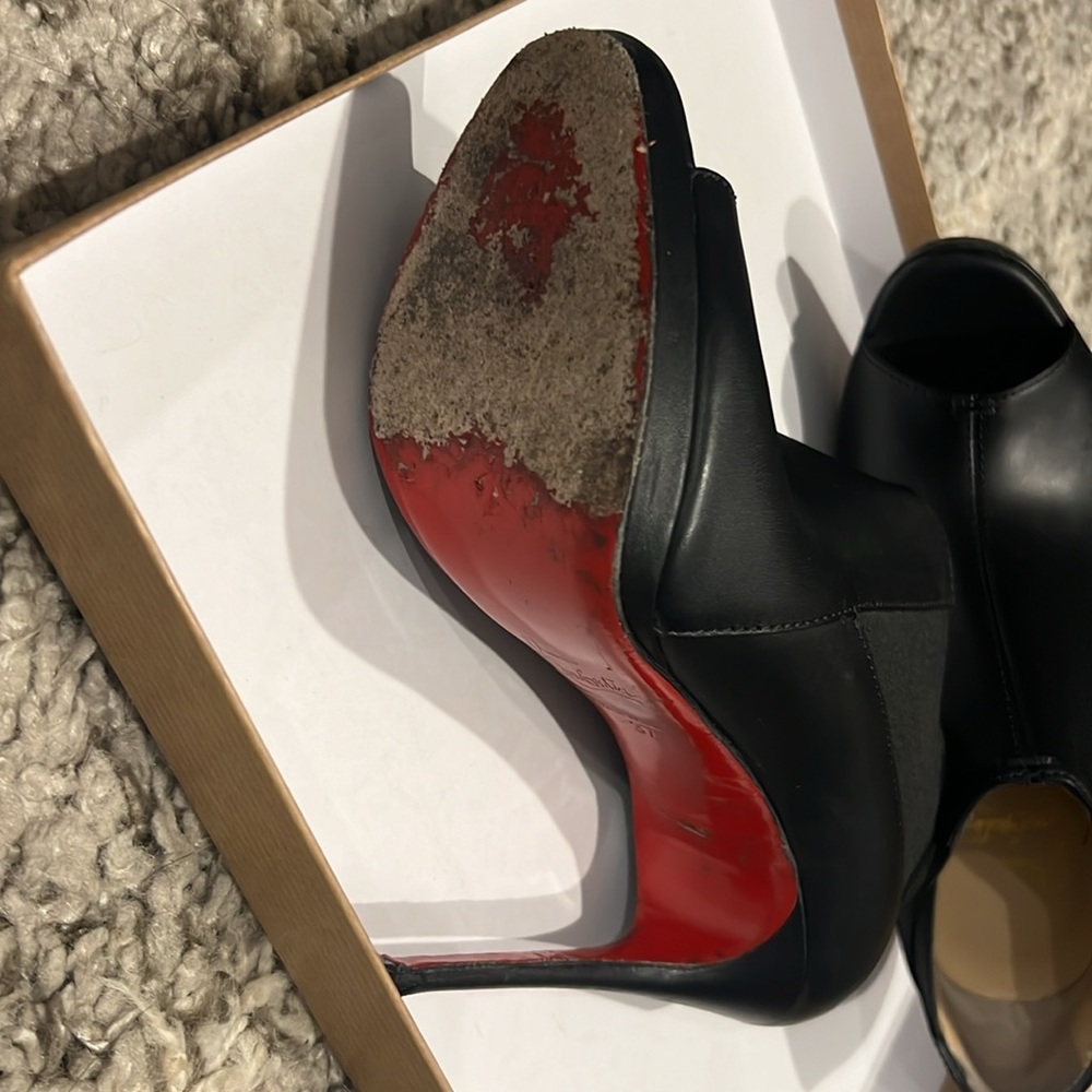 Christian Louboutin Black Peep Toe Heels - Picture 3 of 6